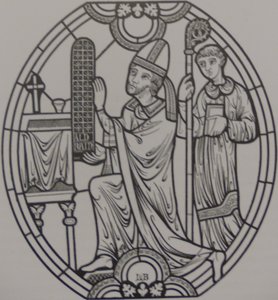 Stained Glass by Lucien Bégule Representing Renaud de Forez by Lucien Bégule